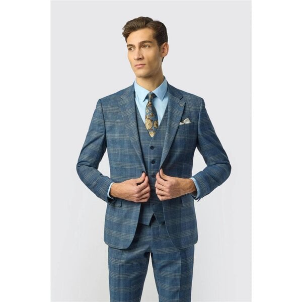 Ted Baker Slim Fit Airforce Sage Check Jacket