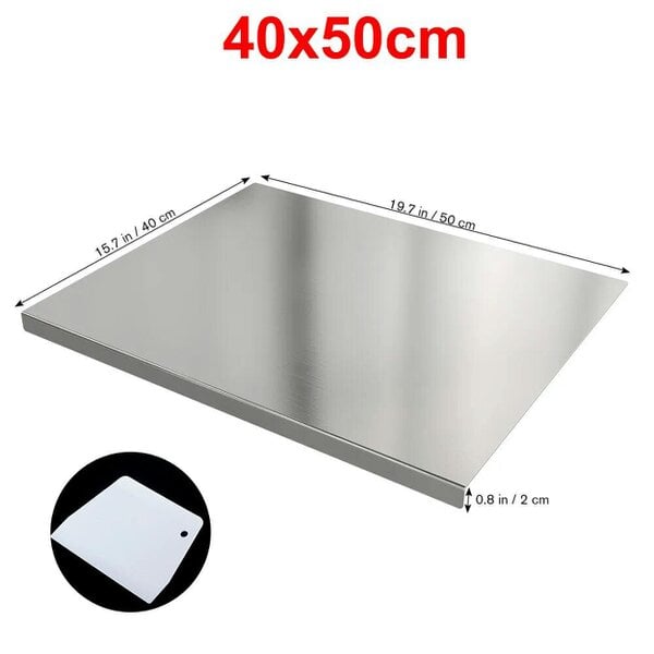 Havendro Stainless Steel Cutting Chopping Board Dough Board Meat Bread Kitchen Worktop