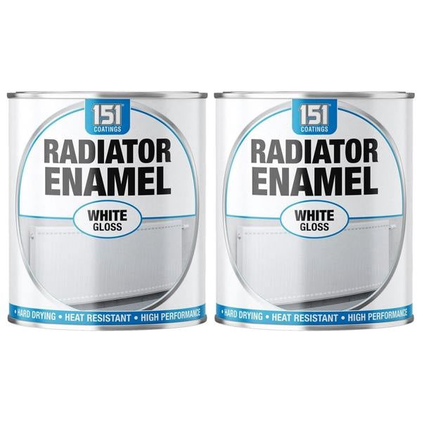 151 2X Radiator Enamel White Gloss Paint 300ml