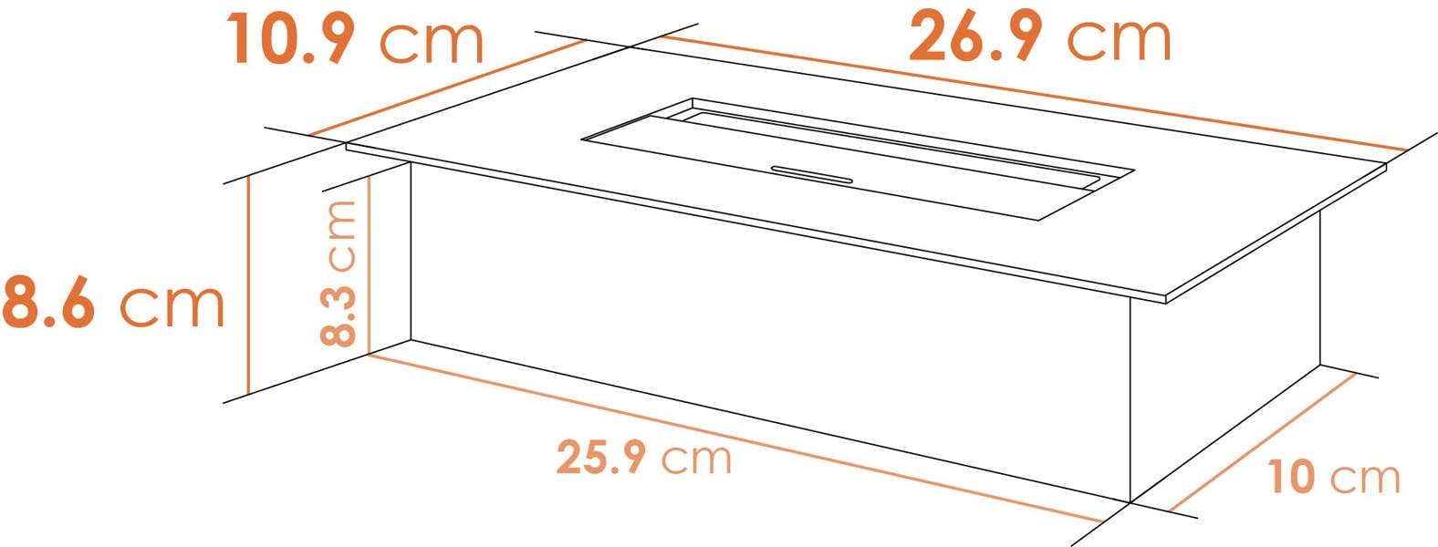 Adam Small Bio Ethanol Burner in Stainless Steel, 1.5 Litre Capacity