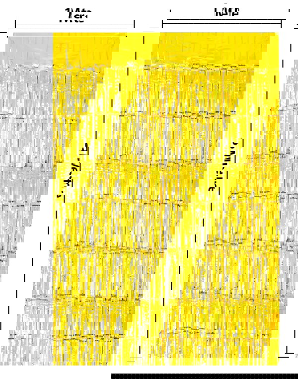 Cheetah Metallic Tinsel Curtain, 3M x 1M Gold