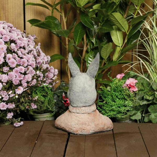 Christmas Winter Bunny Stone Cast Statue Garden Ornament