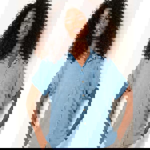 Blue Vanilla Button Front Shirt