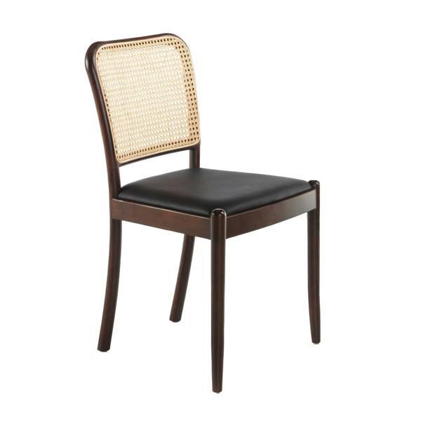 Angel Cerdá Rattan and Black Leatherette Chair 4094
