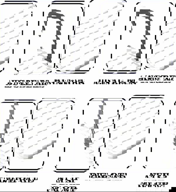 KAV Foldable Indoor Cloth Airer Drying Radiator Bath Rack 5 Bars with Waterproof Adjustable Arms Space-Saving Drying Rack, Indoor Outdoor Towel Holder