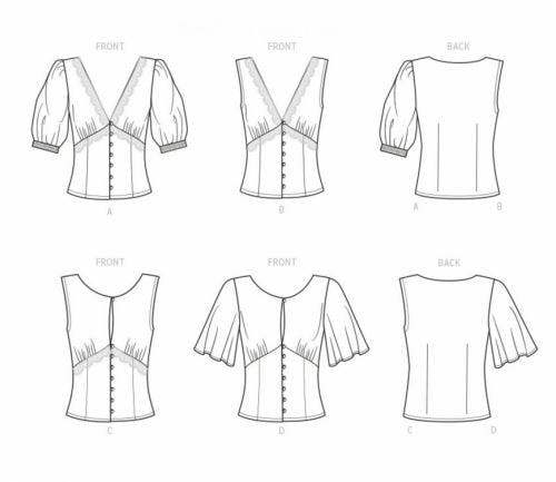 Simplicity Sewing Pattern 9606, Tops for Women, H5 (6-8-10-12-14) - Intermediate