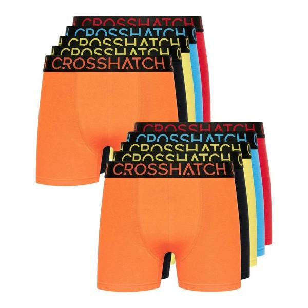 Crosshatch Mens Highlighter Cotton Blend Boxer Shorts (Pack of 12) - Multicoloured - 