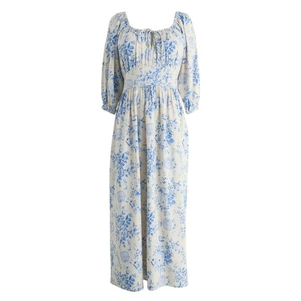Cath Kidston Womens/Ladies Rose Tie Neck Long Midi Dress - Blue - 