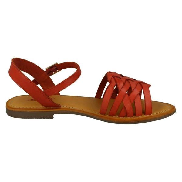 Leather Collection Ladies Leather Collection Flat Strappy Sandals F00200