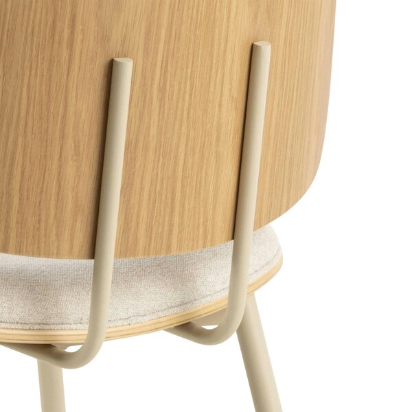 Wyld Haus Set of 2 Nairobi Dining Chair Beige Chenille and Oak Veneer