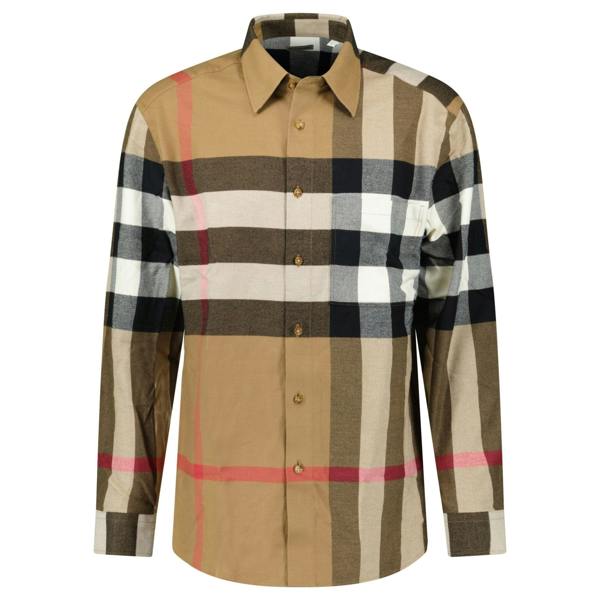 Burberry 'Claverdon' Check Shirt in Taupe Brown - chancefashionco