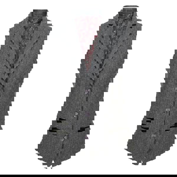 IMW-03 - Women's Grey Tweed Herringbone Blazer Waistcoat-TruClothing