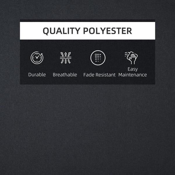Black polyester lounger cushion fabric close-up with fine texture