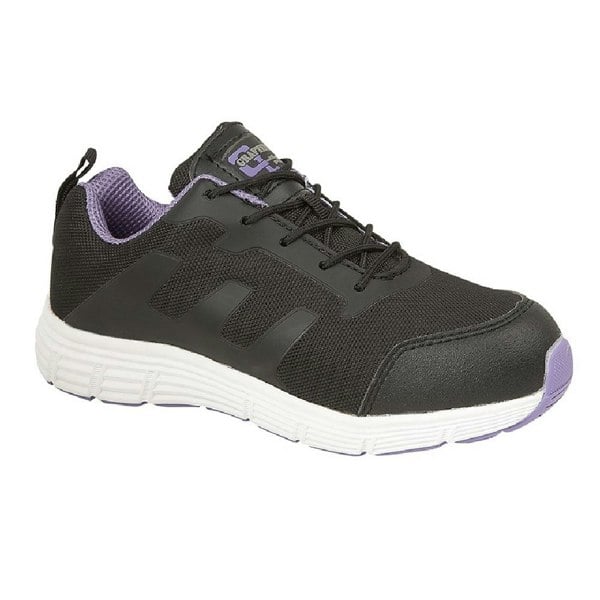 Grafters WoMen's/Ladies Toe Capped Safety Trainers - Black/Lilac