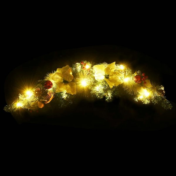 Berkfield Christmas Arch with LED Lights Green 90 cm PVC