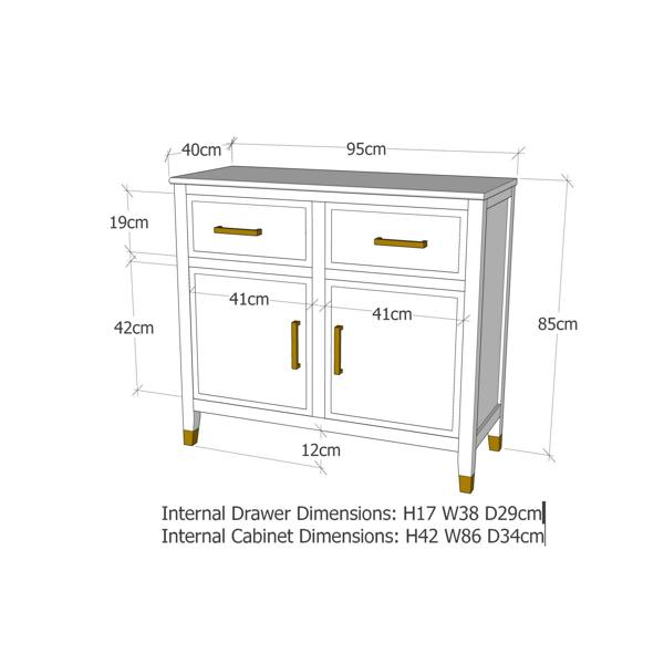 Cabinet Bits Palazzi 2 Door 2 Drawer Sideboard