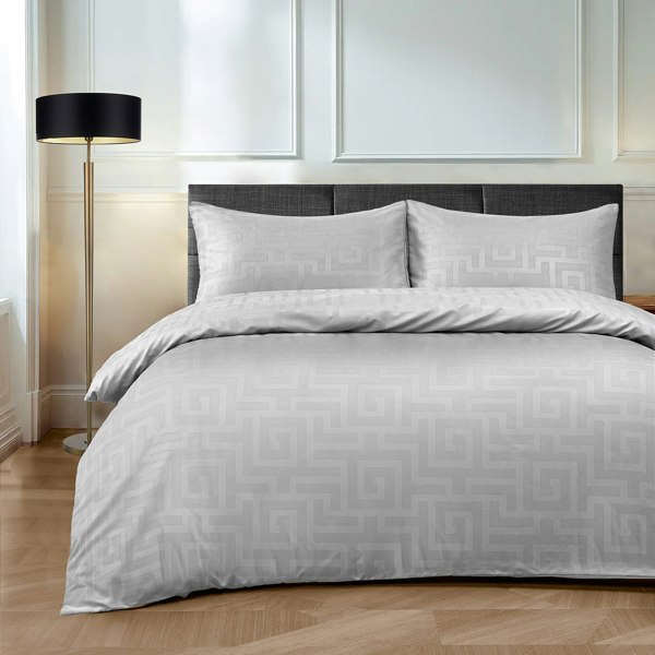 Velosso Embossed Pattern Luxury Bedding Set Duvet Cover & Pillowcase Set, Machine Washable, Hypoallergenic Bedroom Decor