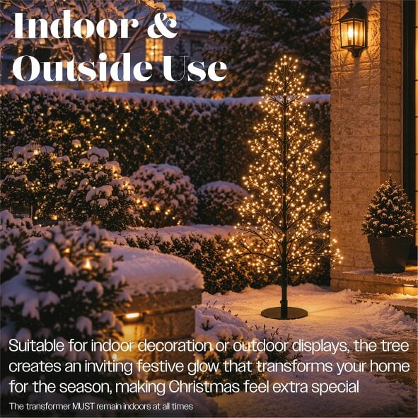 Scotts of Stow Xmas Haus Pre Lit Firework Tree with Warm Light LEDs with Timer
