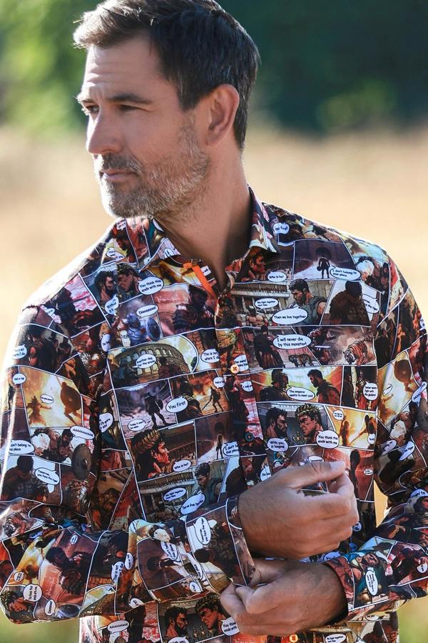 GLADIATOR ARENA TENCEL PRINT SHIRT - WARRIOR'S CHOICE - Claudio Lugli Shirts