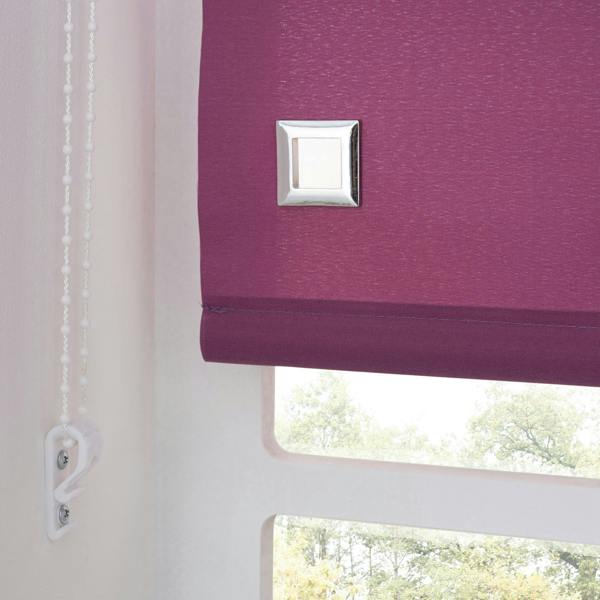 A.Unique Home Trimmable Square Eyelet Roller Blind - 2FT - AUBERGINE - 60cm(W)x170cm(L)