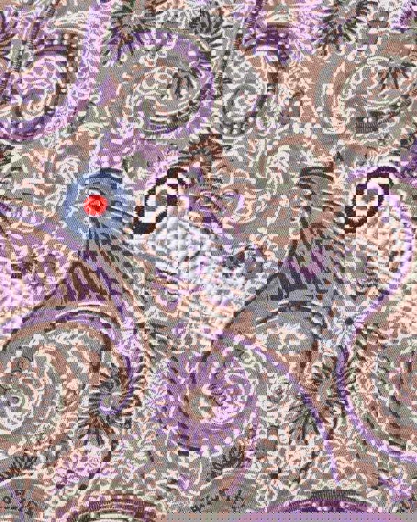 Lambretta Mens Classic Paisley Print Mod Retro Ska Casual Polo