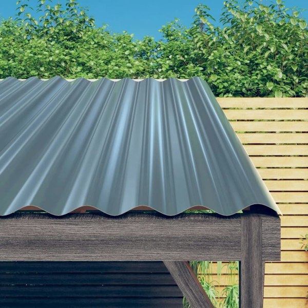 Berkfield Roof Panels 36 pcs Powder-coated Steel Grey 60x36 cm