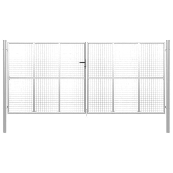 Berkfield Garden Gate Galvanised Steel 415x250 cm Silver