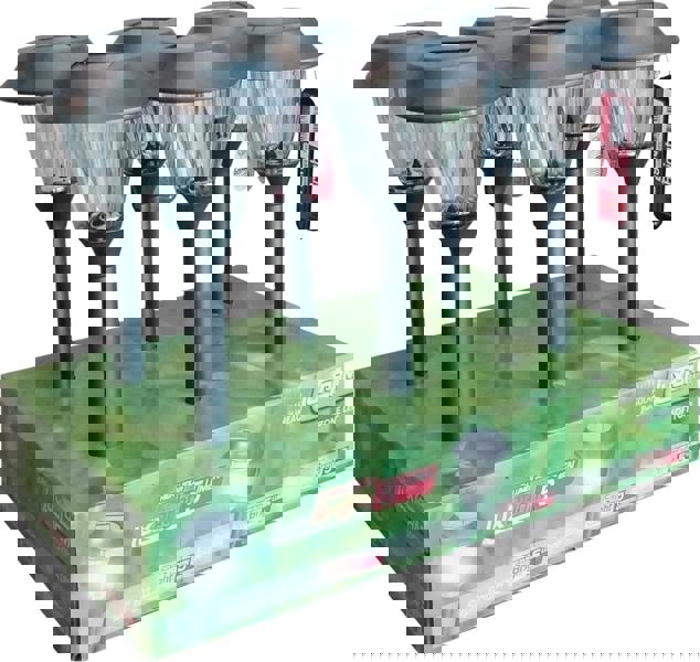 Luxform Solar Juneau Garden Spike Stainless Steel 6Pk