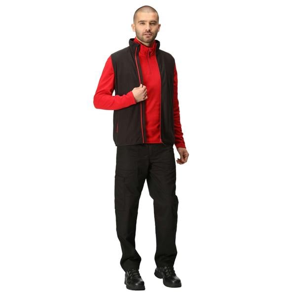 Regatta Mens Navigate Fleece Gilet - Black/Classic Red - 