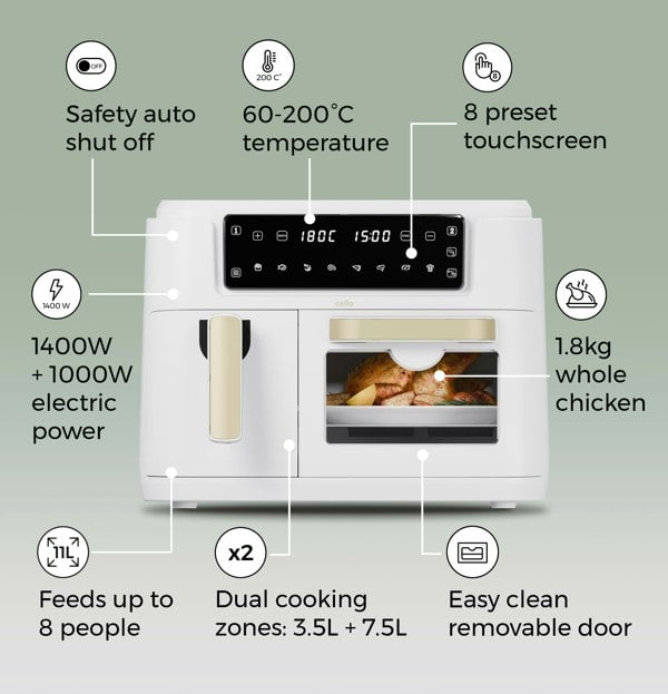 Cello 13-in-1 Airfryer & Home Oven White
