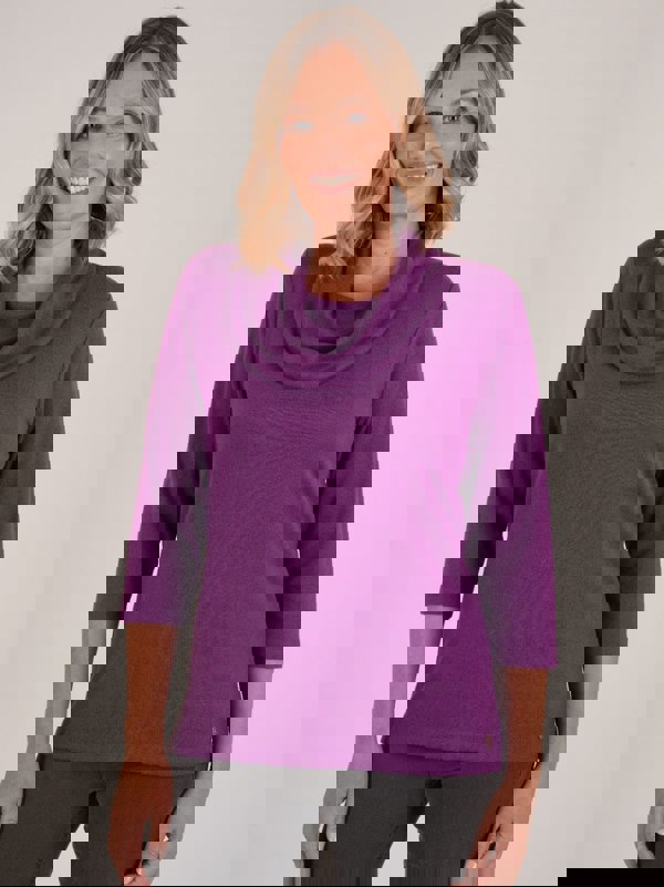 PennyPlain Cowl Neck Top- Amethyst