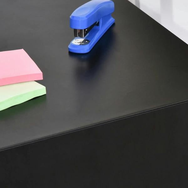 Black steel cabinet top surface for office use with smooth finish
