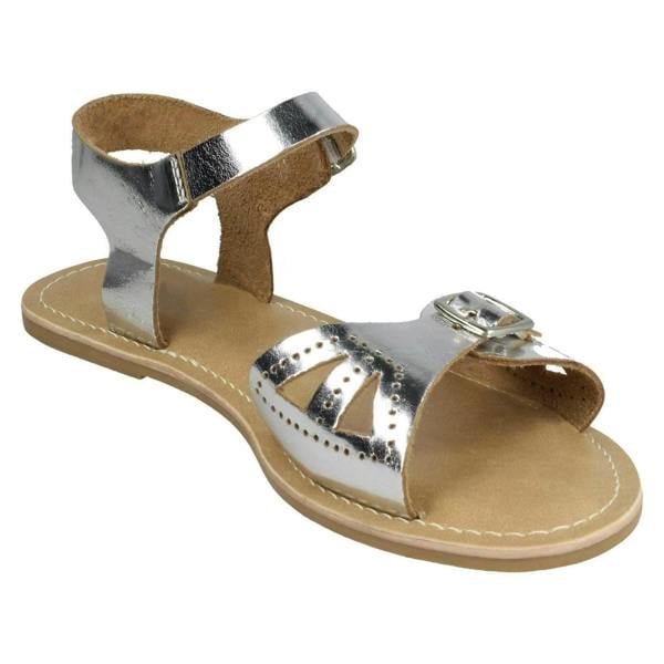 Leather Collection Ladies Leather Collection Flat Buckle Sandals