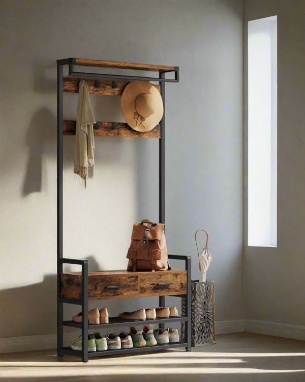 Modcraft Entryway Hall Tree with Shoe Bench and Storage