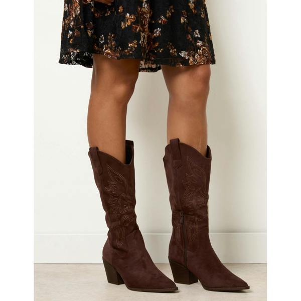 Blue Vanilla Suede Cowboy Boots