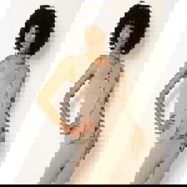 Blue Vanilla Set With Gold Button