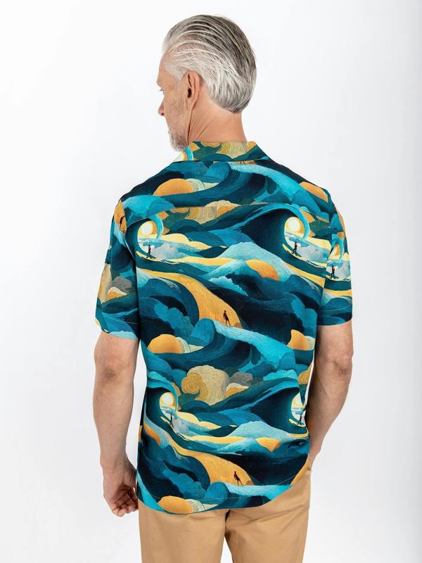 CLSH 2602 BLUE WINDSURF - Claudio Lugli Shirts