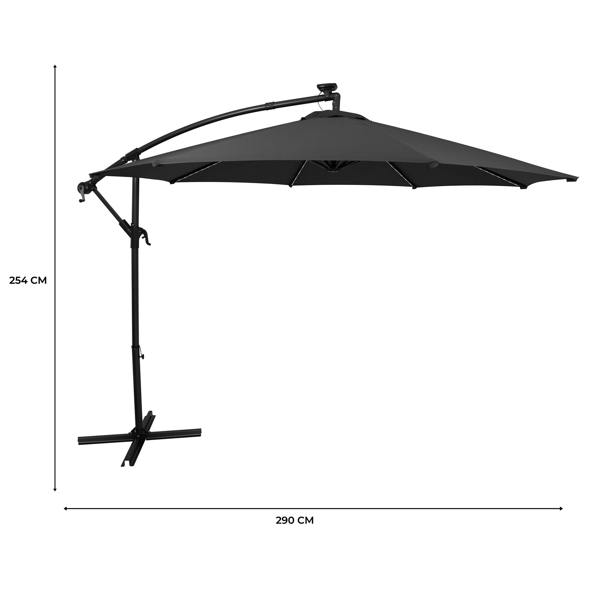 Jardi LED Cantilever Parasol 3m – Grey