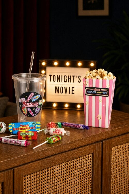 Kimm and Miller Swizzels 'Movie Night In' Popcorn and Sweets Gift Set