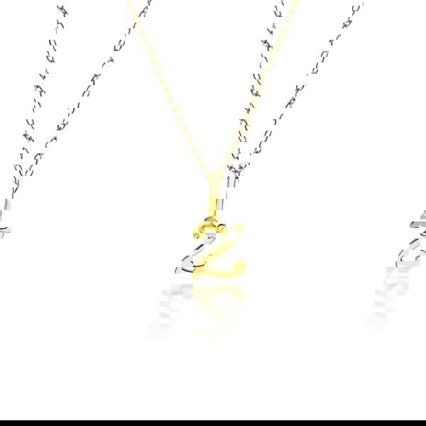 191P0796019 Alphabet Letter Z Diamond pendant in 9ct Yellow Gold Front
