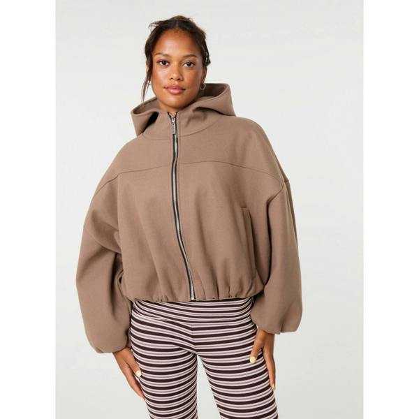 Pink Vanilla Hooded Elasticated Hem Fleecy Jacket