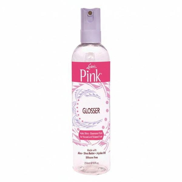 Pink Glosser bottle on a white background