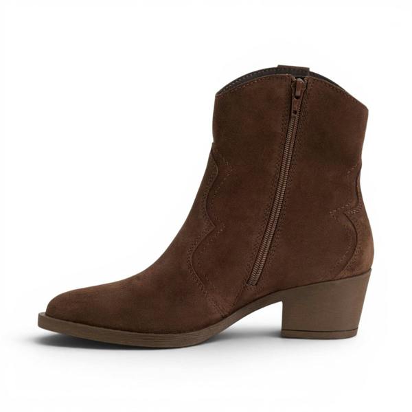 Tamaris Women’s Brown Suede Leather Cowboy Western Ankle Boots - 25702-41