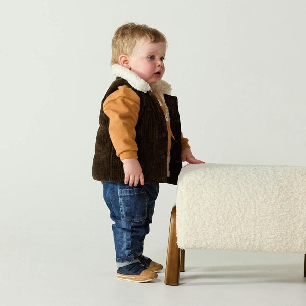 Mini Cuddles Colourblock Gillet (Brown & White)
