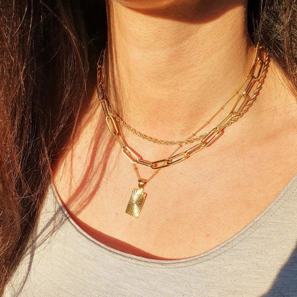 18ct Gold Vermeil Bar Necklace