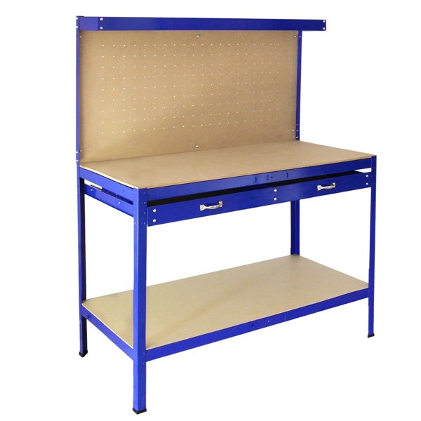 Monstershop Workbench with Pegboard and Drawer - Blue