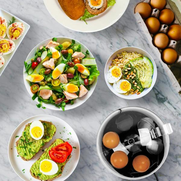 Duronic Electric Egg Boiler EB27 BK Steamer for Eggs 400W Automatic Egg Boiler Electronic Omelette Maker Poacher for 7 Soft, Medium & Hard Boiled Eggs
