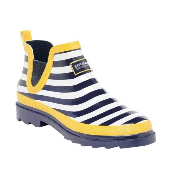 Regatta Great Outdoors Womens/Ladies Harper Low Cut Wellington Boots - Navy/Lemon Tea