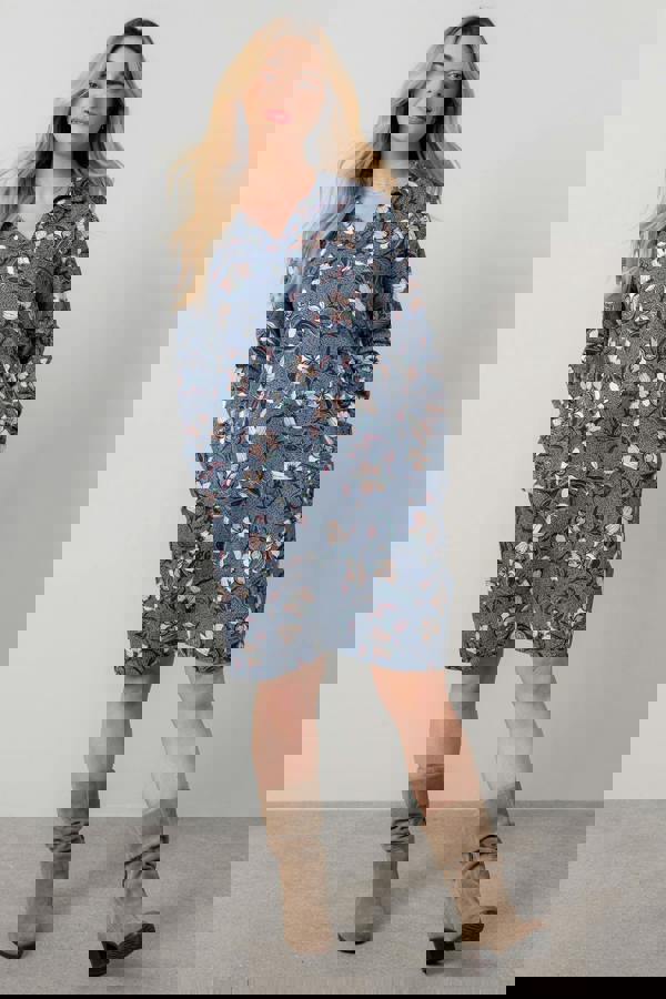 Lily & Me Emma Printed Shift Dress Navy