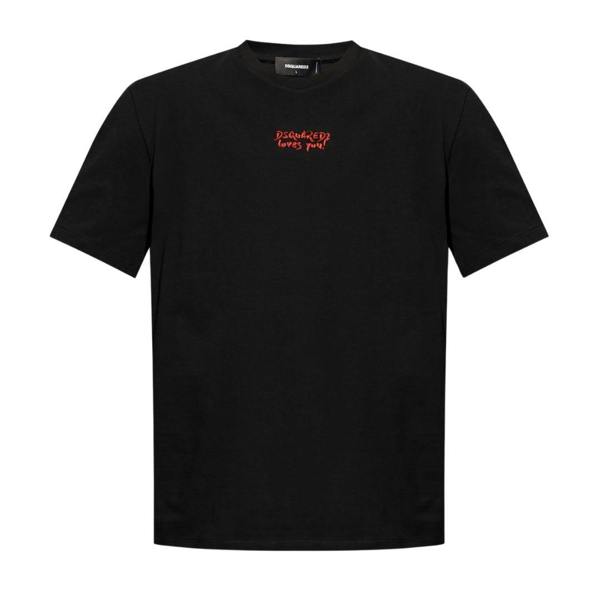DSquared2 Mens Loves You Logo T-Shirt - Black - 